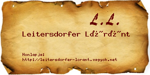 Leitersdorfer Lóránt névjegykártya
