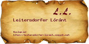 Leitersdorfer Lóránt névjegykártya
