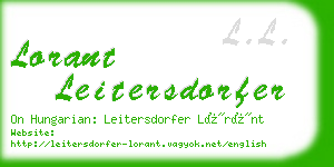 lorant leitersdorfer business card